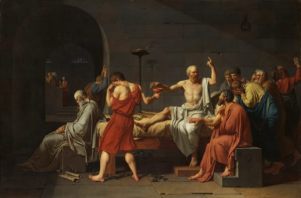 Painting “The Death of Socrates” by Jacques-Louis David